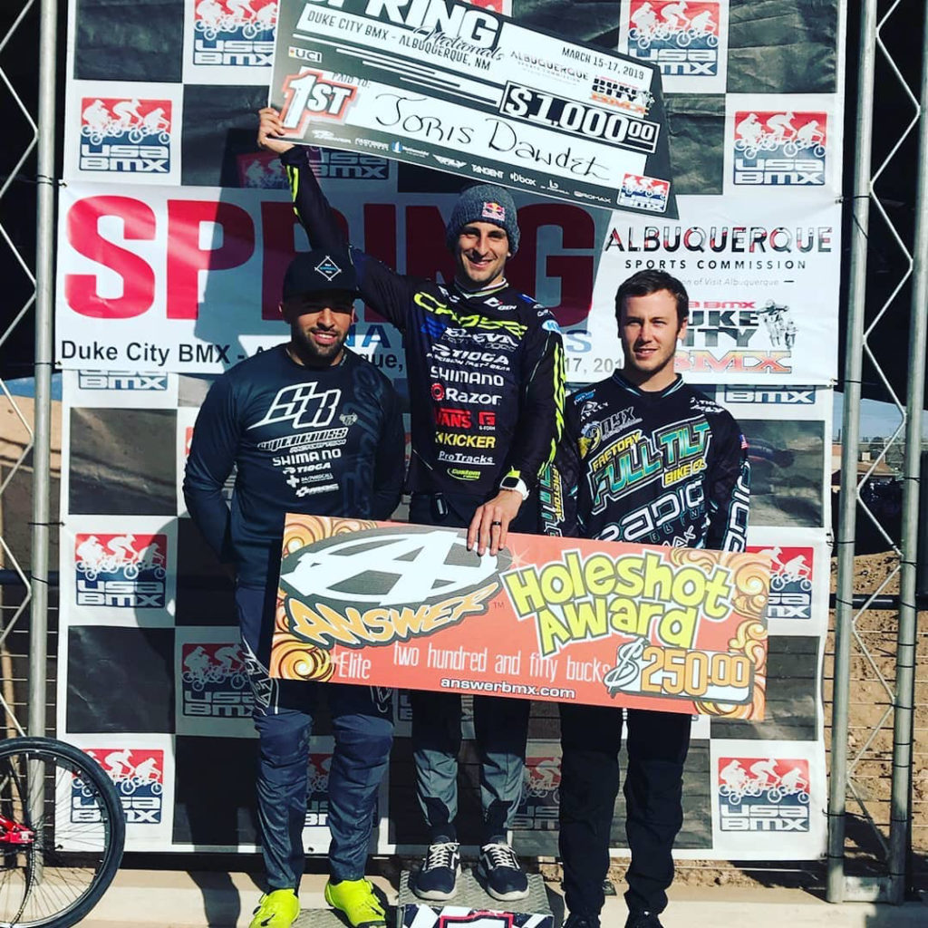 Joris Daudet has continued on with his winning ways at the 3rd stop of the 2019 USA BMX Pro Series tour. Over the weekend at Duke City BMX, Joris took his 3rd and 4th win out of 6 National events for the new season.