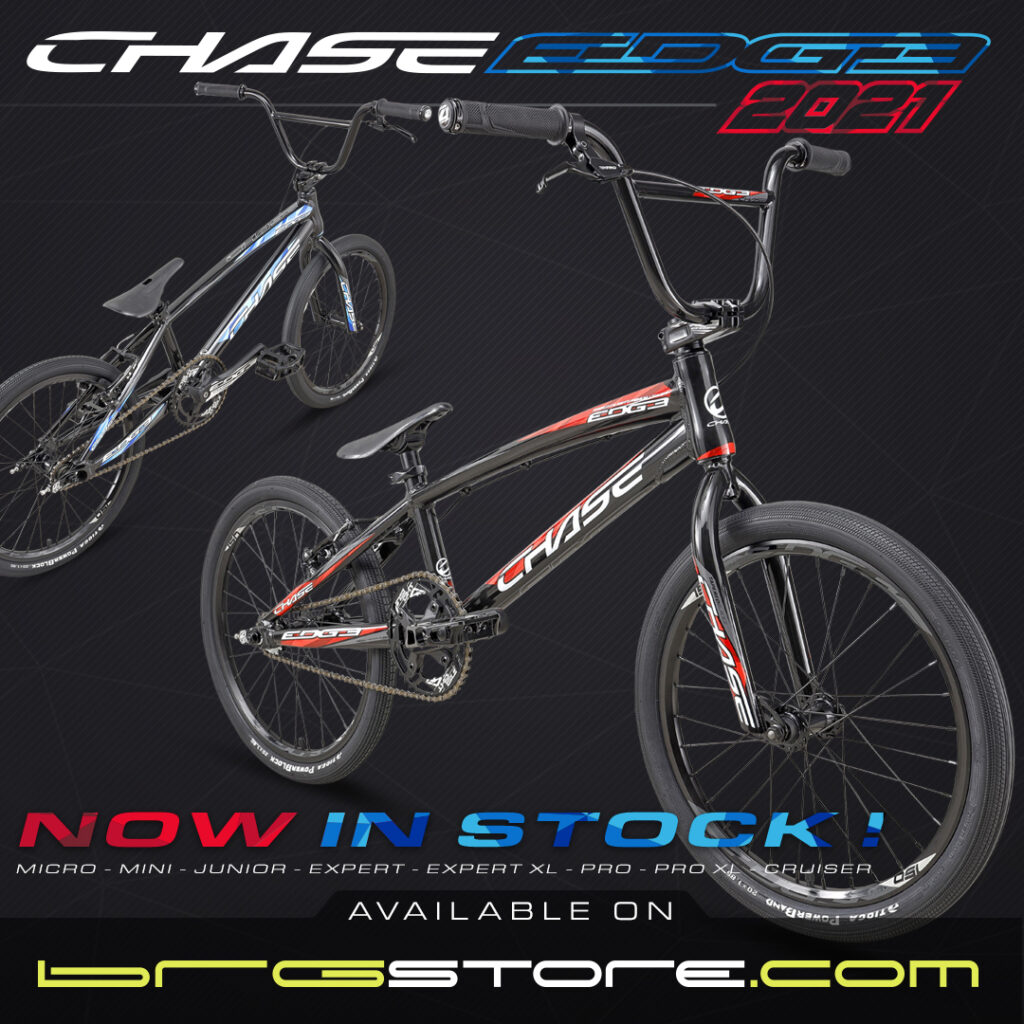 The 2021 Chase Edge Bikes are now in stock! For 2021, We are offering 2 color options for the Edge : Black with Red graphics, or Black with Blue graphics. It’s our most sought after Race bike for riders looking to get serious about BMX racing. With our deep history in BMX racing and our attention to detail, you know you are getting a top notch bike! Loaded with some of todays top brands in BMX racing, the Chase Edge will give you the edge over your competition and help you get on your way to #winwithChase