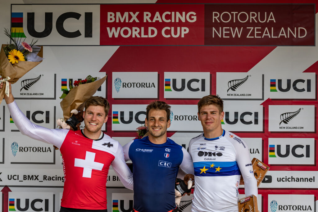 Joris Daudet wins day 2 in New Zealand at the 2024 UCI BMX World Cup